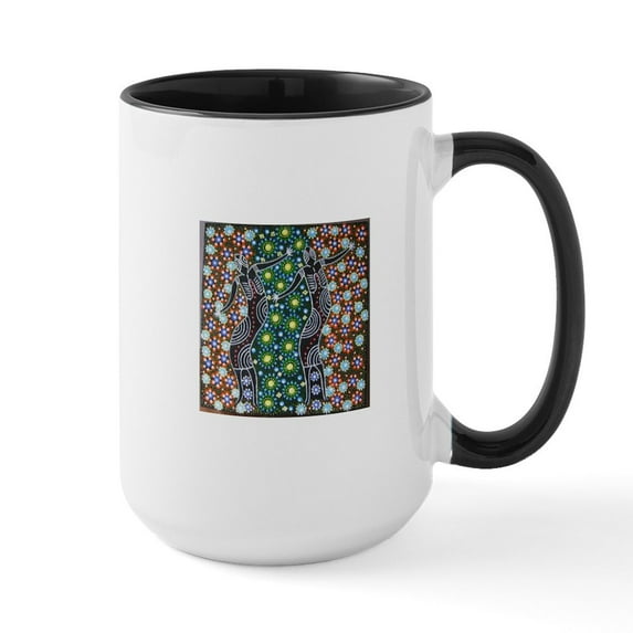CafePress - ABORIGINAL ART 7 Mugs - 15 oz Ceramic Large White Novelty Mug