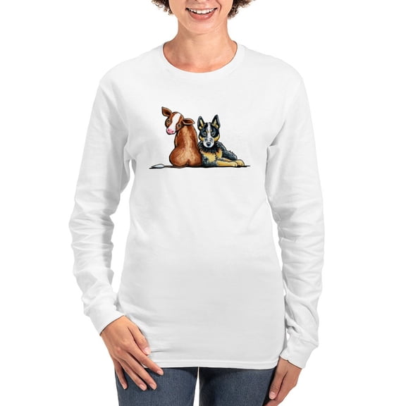 CafePress - ACD And Cow Long Sleeve T Shirt - Women's Long Sleeve Graphic Casual T-Shirt