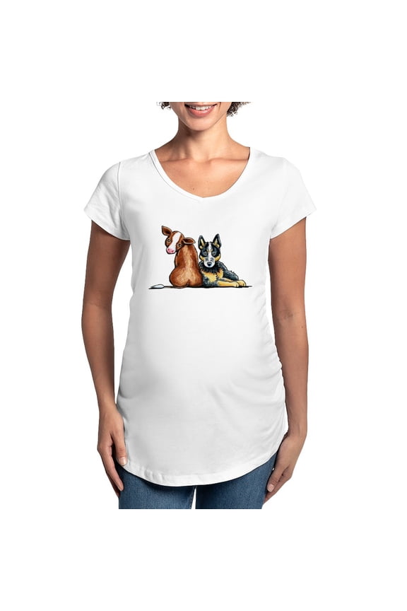 - ACD And Cow Maternity T Shirt - Cotton Maternity T-shirt, Cute & Funny Pregnancy Tee