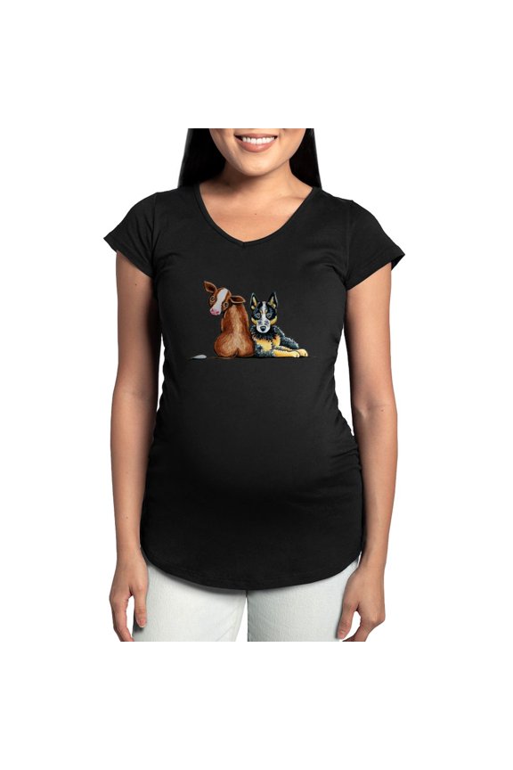- ACD And Cow Maternity T Shirt - Maternity Dark T-Shirt