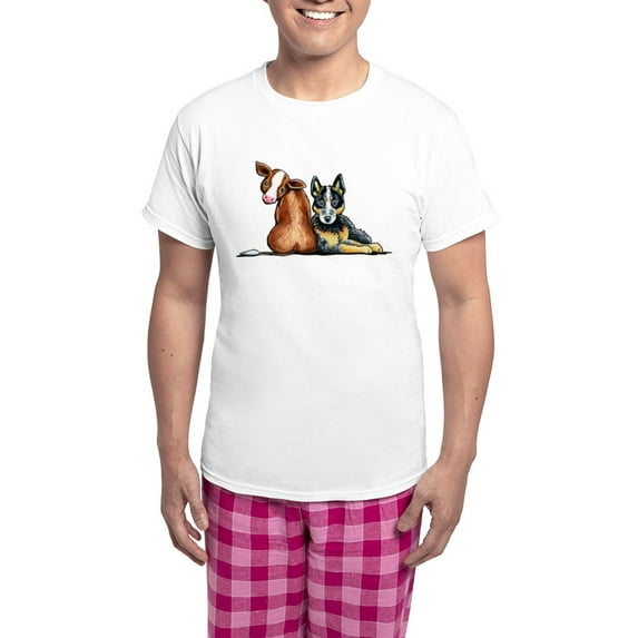 CafePress - ACD And Cow Pajamas - Men's Light Loose Fit Cotton Pajama Set