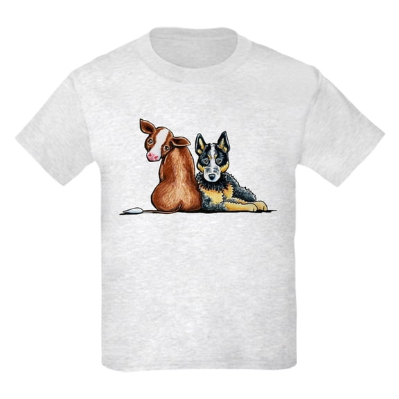 CafePress - ACD And Cow T Shirt - Light Classic Kids Graphic, Short Sleeve T-Shirt, Sizes XS-XL