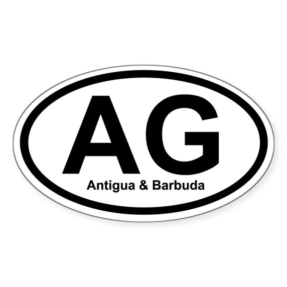 CafePress - AG Antigua & Barbuda Oval Sticker - Sticker (Oval)