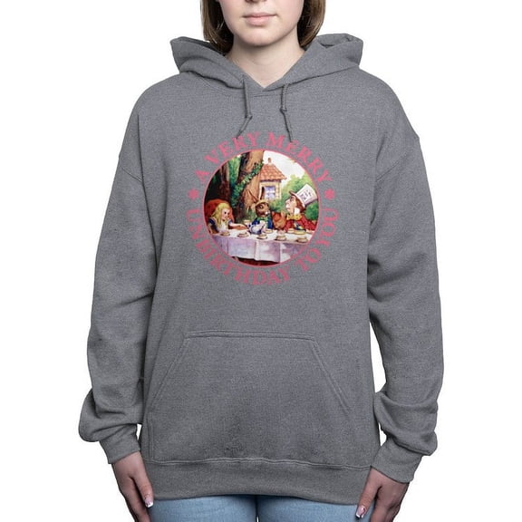 CafePress - ALICE MAD HATTER Unbirthday Pink Copy Women's - Pullover Hoodie, Classic & Comfortable Hooded Sweatshirt