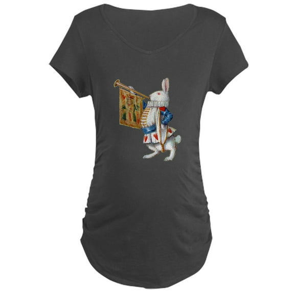 CafePress - ALICE's WHITE RABBIT Maternity Dark T Shirt - Maternity Dark T-Shirt