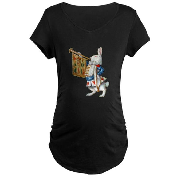 CafePress - ALICE's WHITE RABBIT Maternity Dark T Shirt - Maternity Dark T-Shirt