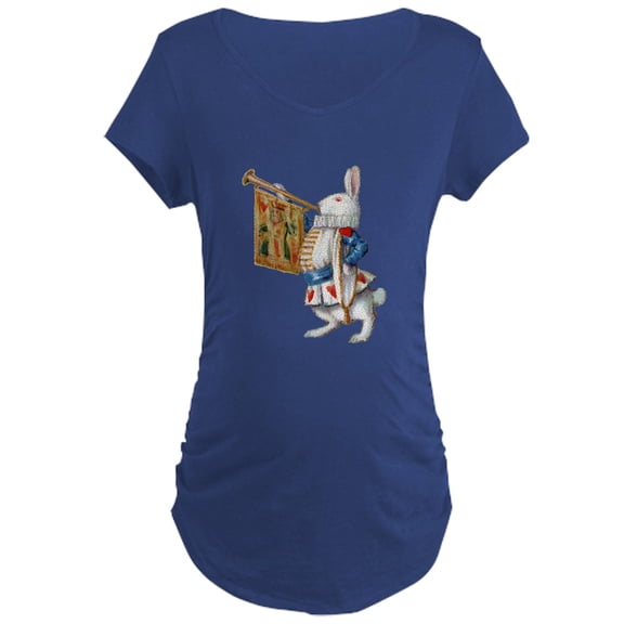 CafePress - ALICE's WHITE RABBIT Maternity Dark T Shirt - Maternity Dark T-Shirt