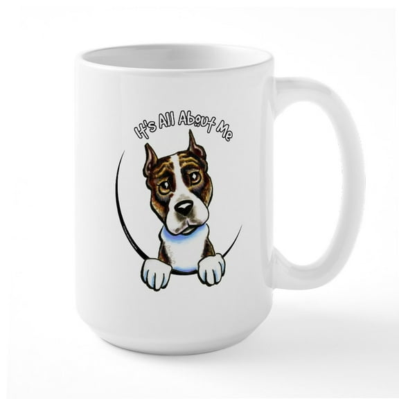 CafePress - AMSTAFF Brindle IAAM Mugs - 15 oz Ceramic Large White Novelty Mug