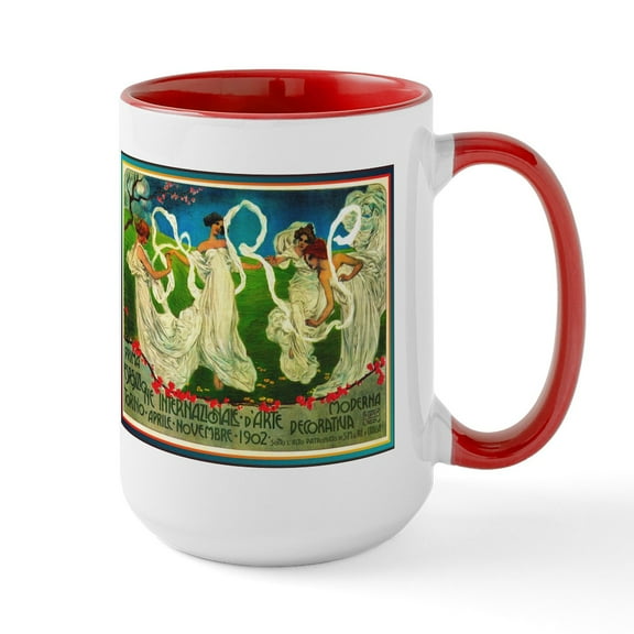 CafePress - ART NOUVEAU Large Mug - 15 oz Ceramic Large White Novelty Mug