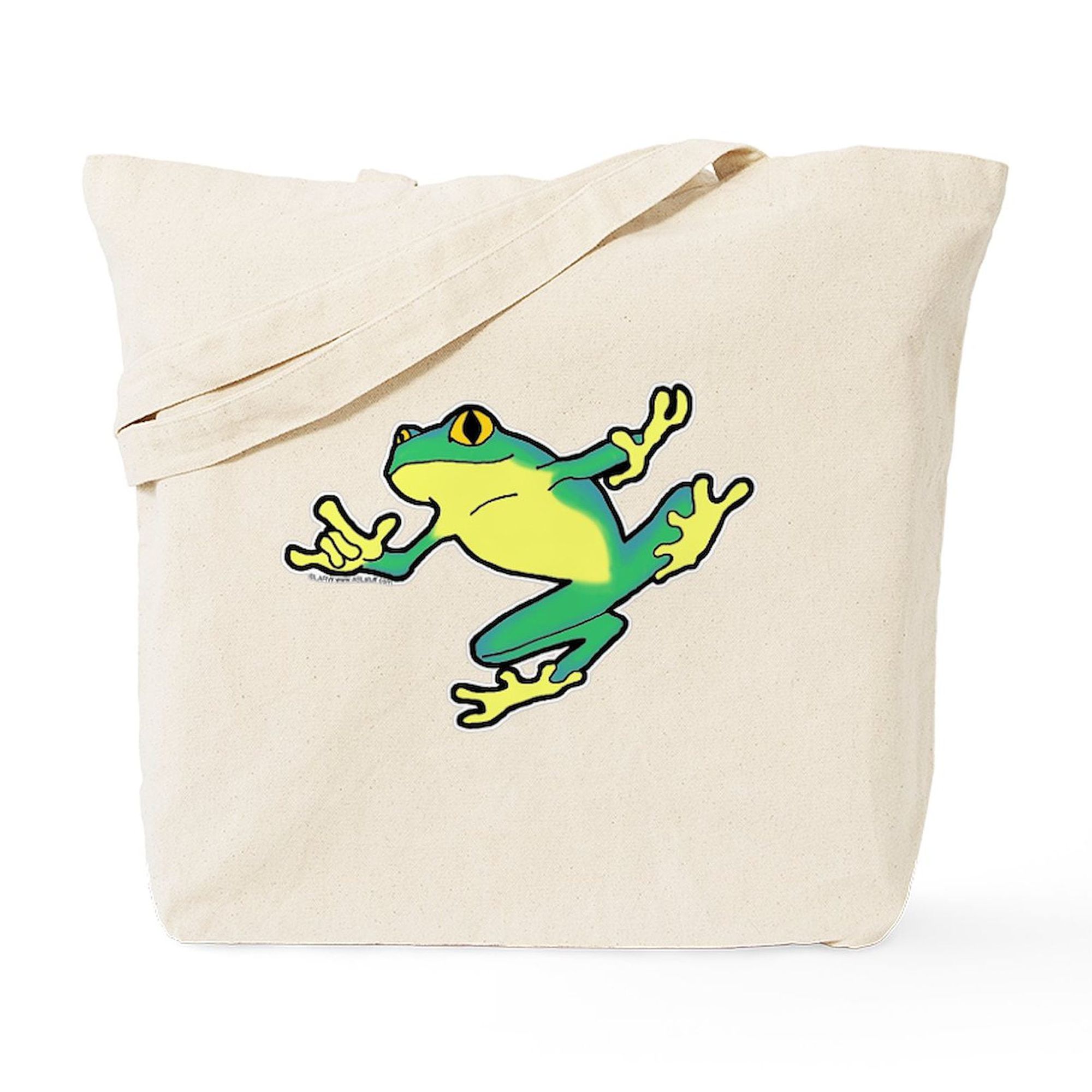 CafePress 'I Love Frogs' Natural Canvas Tote Bag – Reusable Shopping Bag, Two Sizes, Durable & Washable - View #9