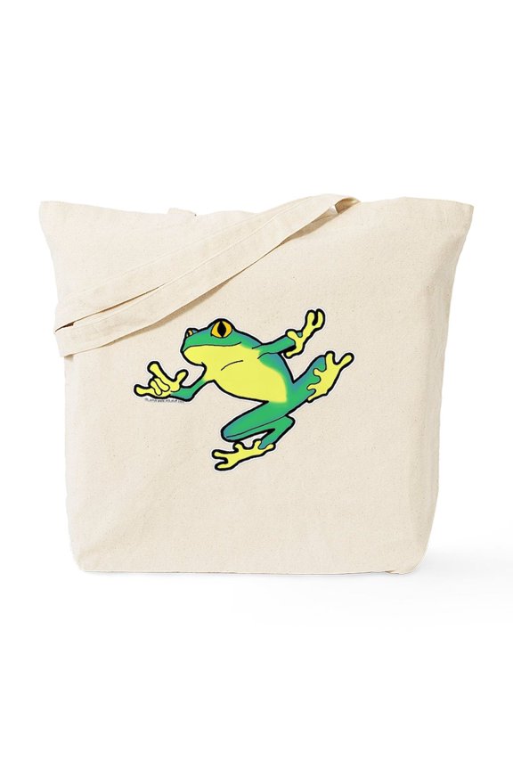 - ASL Frog In Flight Tote Bag - Unisex Canvas Tote Bag, Beige, 1-Piece