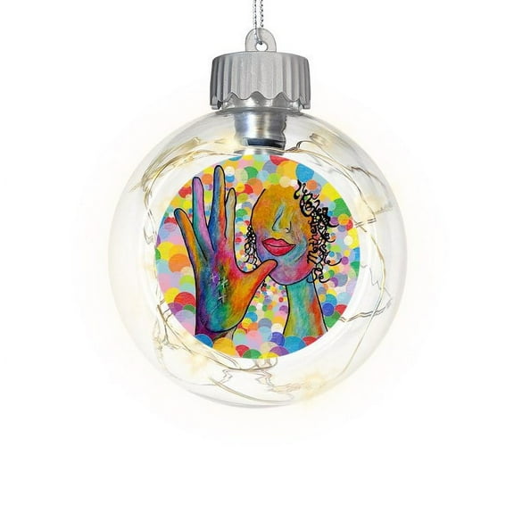CafePress - ASL Painting Of The Sign For MOTHER - Sparkle Fairy Lights Ornament Ball