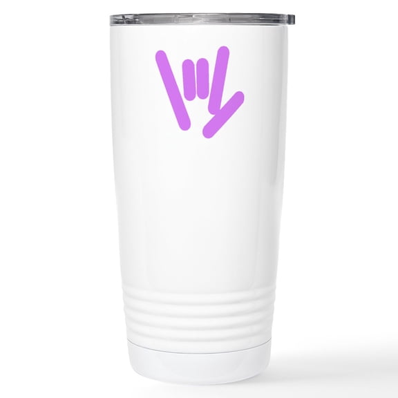 CafePress - ASL Rocks: Purple Stainless Steel Travel Mug - Insulated Stainless Steel Travel Tumbler 20 oz.