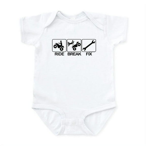 CafePress - ATV, Ride, Break, Fix. ATV Infant Bodysuit - Baby Light Bodysuit, Size Newborn - 24 Months