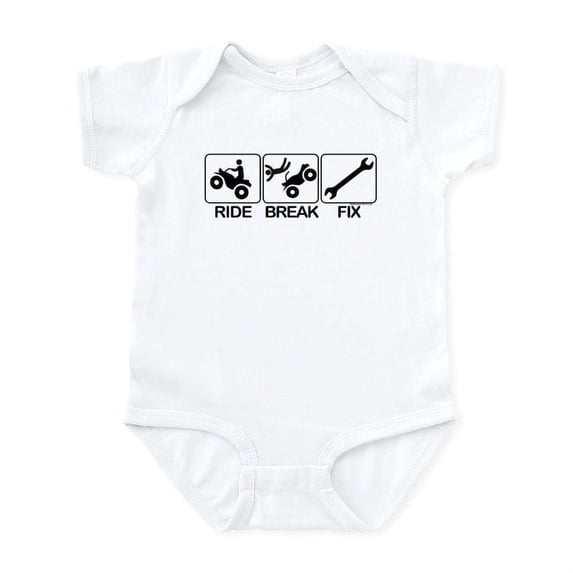 CafePress - ATV, Ride, Break, Fix. ATV Infant Bodysuit - Baby Light Bodysuit, Size Newborn - 24 Months