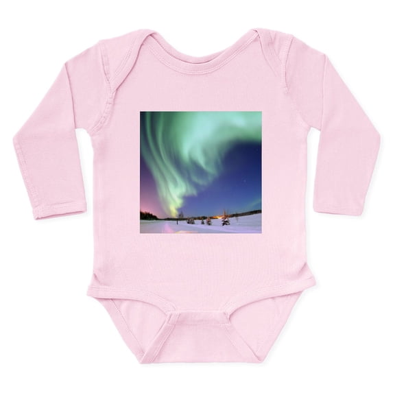 CafePress - AURORA BOREALIS Body Suit - Long Sleeve Cotton Baby Bodysuit