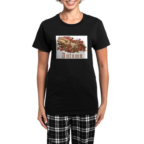 CafePress - AUTUMN ANIME Women's Dark Pajamas - Women's Short Sleeve Print T-Shirt and Pants Dark Cotton Pajama Set
