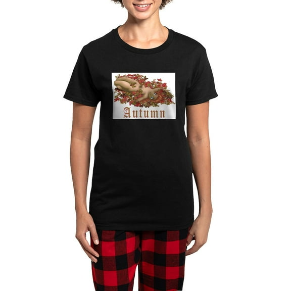 CafePress - AUTUMN ANIME Women's Dark Pajamas - Women's Short Sleeve Print T-Shirt and Pants Dark Cotton Pajama Set