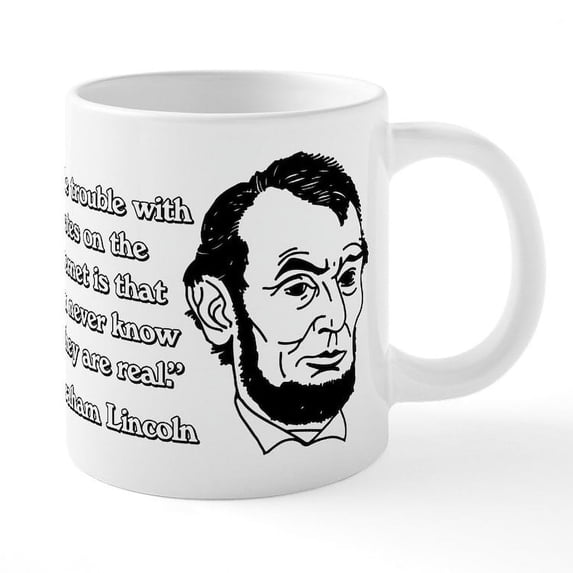 CafePress - Abraham Lincoln Internet Qu - 20 Oz White Ceramic Mega Mug