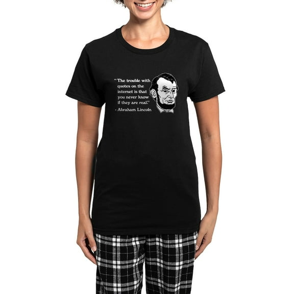 CafePress - Abraham Lincoln Internet Quo Women's Dark Pajamas - Women's Short Sleeve Print T-Shirt and Pants Dark Cotton Pajama Set