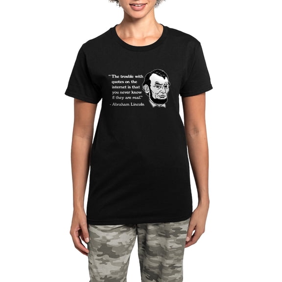 CafePress - Abraham Lincoln Internet Quo Women's Dark Pajamas - Women's Short Sleeve Print T-Shirt and Pants Dark Cotton Pajama Set