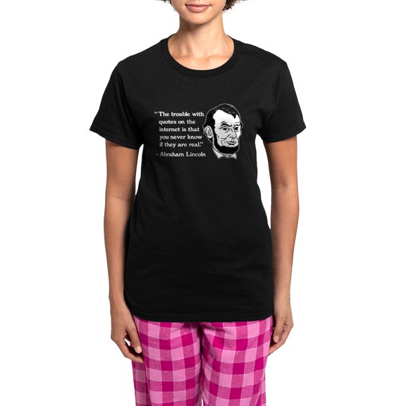 CafePress - Abraham Lincoln Internet Quo Women's Dark Pajamas - Women's Short Sleeve Print T-Shirt and Pants Dark Cotton Pajama Set