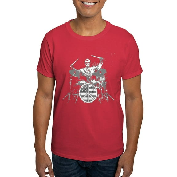 CafePress - Abraham Lincoln Playing Drums T Shirt - Men's Classic Graphic Cotton T-Shirt