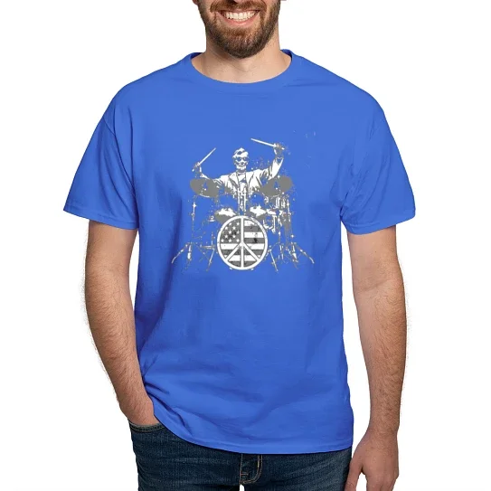 CafePress - Abraham Lincoln Playing Drums T Shirt - Men's Classic Cotton T-Shirts