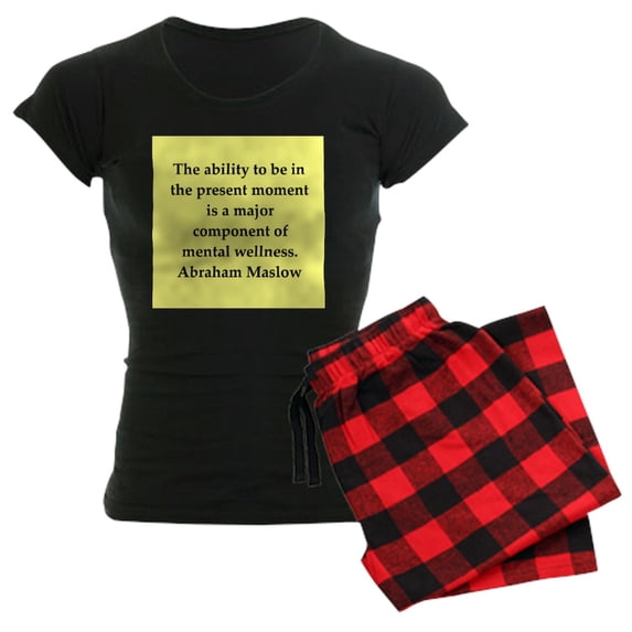 CafePress - Abraham Maslow Quotes Women's Dark Pajamas - Women's Short Sleeve Print T-Shirt and Pants Dark Cotton Pajama Set