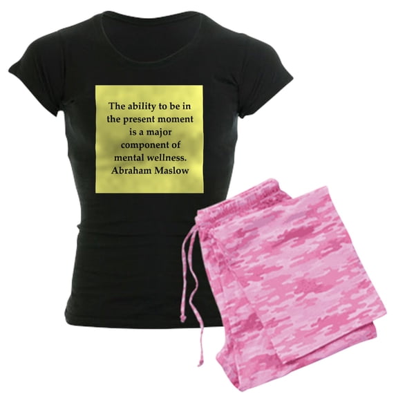 CafePress - Abraham Maslow Quotes Women's Dark Pajamas - Women's Short Sleeve Print T-Shirt and Pants Dark Cotton Pajama Set