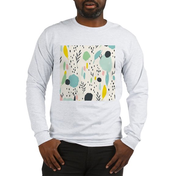 CafePress - Abstract Colorful Flowers Patt Long Sleeve T Shirt - Unisex Cotton Long Sleeve T-Shirt