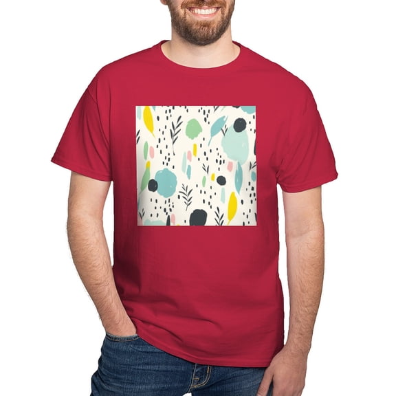 CafePress - Abstract Colorful Flowers Pattern T Shirt - Men's Classic Graphic Cotton T-Shirt