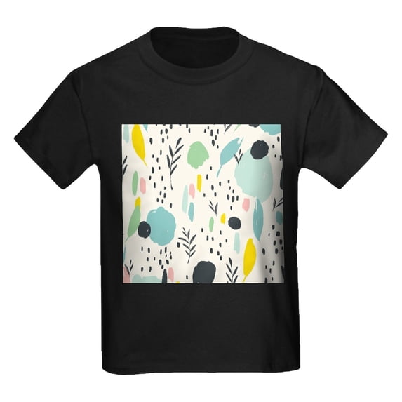 CafePress - Abstract Colorful Flowers Pattern T Shirt - Dark T-Shirt Kids XS-XL