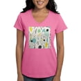 thumbnail image 1 of CafePress - Abstract Colorful Flowers Pattern T Shirt - Women's V-Neck Dark T-Shirt, 1 of 3