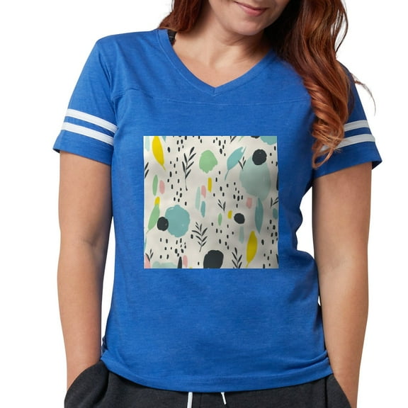 CafePress - Abstract Colorful Flowers Pattern T Shirt - Womens Football Shirt