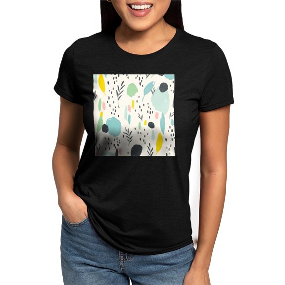 CafePress - Abstract Colorful Flowers Pattern T Shirt - Womens Tri-blend T-Shirt