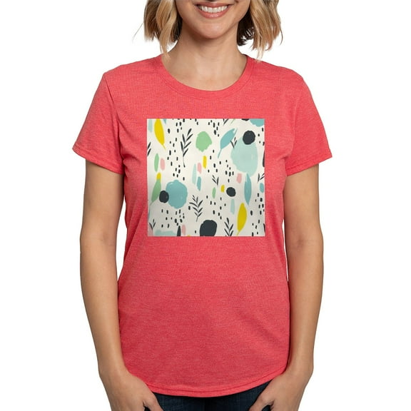 CafePress - Abstract Colorful Flowers Pattern T Shirt - Womens Tri-blend T-Shirt