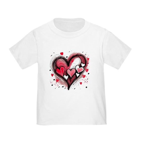 CafePress - Abstract Grunge Valentine Hearts T Shirt - Cute Toddler T-Shirt, 100% Cotton