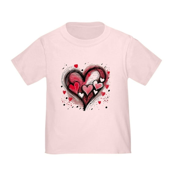 CafePress - Abstract Grunge Valentine Hearts T Shirt - Cute Toddler T-Shirt, 100% Cotton