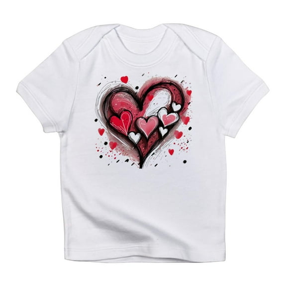 CafePress - Abstract Grunge Valentine Hearts T Shirt - Infant T-Shirt