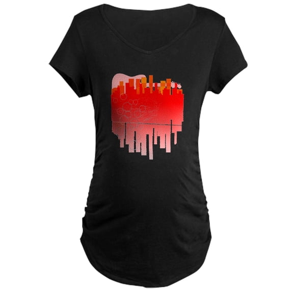 CafePress - Abstract Guitar City Maternity T Shirt - Maternity Dark T-Shirt