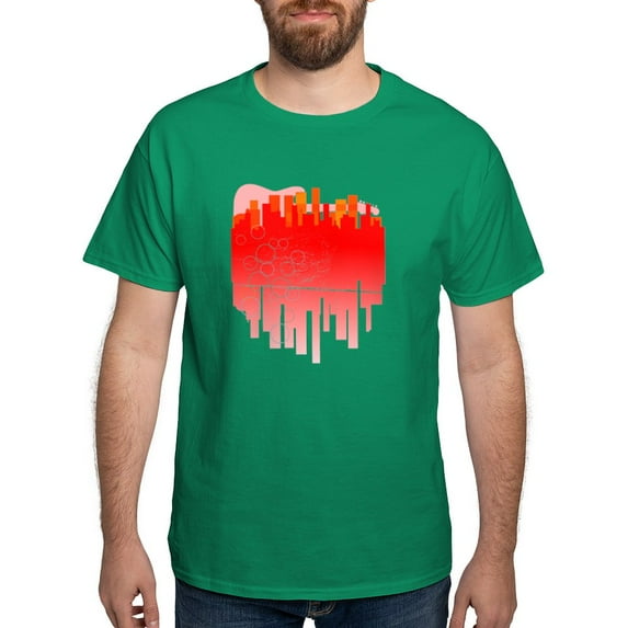 CafePress - Abstract Guitar City T Shirt - Men's Classic Graphic Cotton T-Shirt