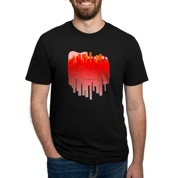 CafePress - Abstract Guitar City T Shirt - Mens Tri-blend T-Shirt