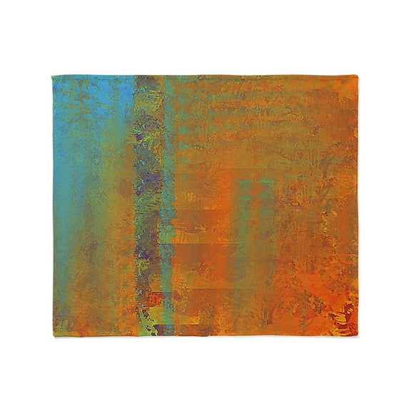 CafePress - Abstract In Aqua, Copper And Gold Throw Blanket - Soft Fleece Throw Blanket, 50"x60" for All Ages