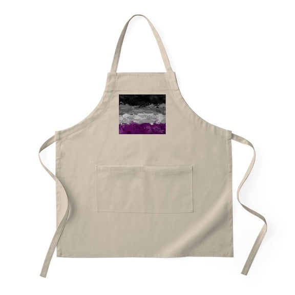 CafePress - Abstract Paint Splatter Asexual Pride Flag - Kitchen Apron with Pockets, Grilling Apron, Baking Apron