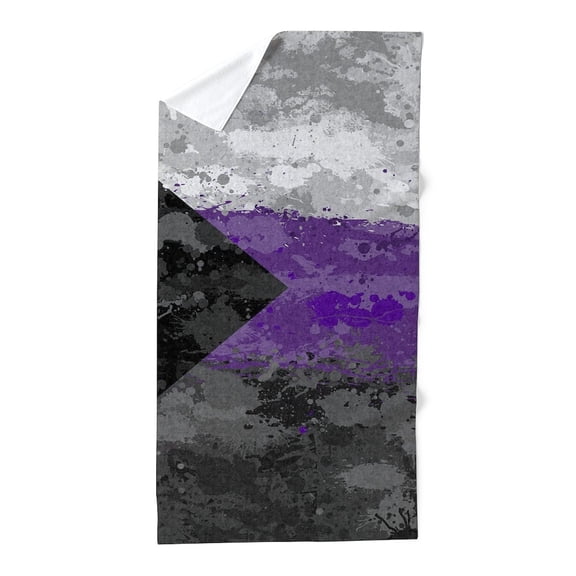 CafePress - Abstract Paint Splatter Demisexual Pride Flag - Large Beach Towel, Soft 30"x60" Towel with Unique Design