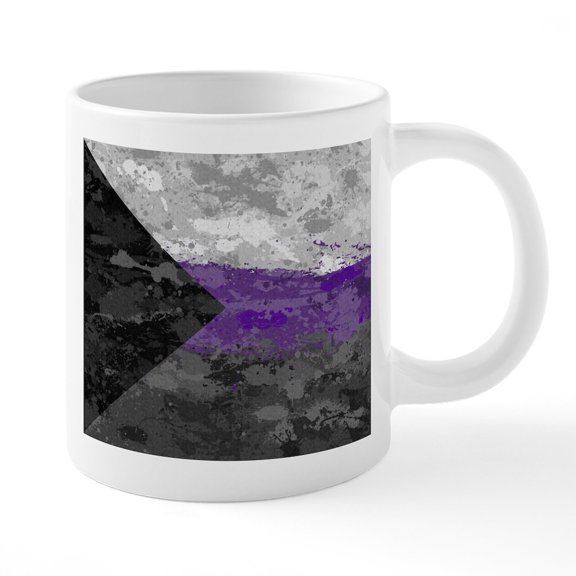 CafePress - Abstract Paint Splatter Demisexual Pride Flag Mugs - 20 Oz White Ceramic Mega Mug