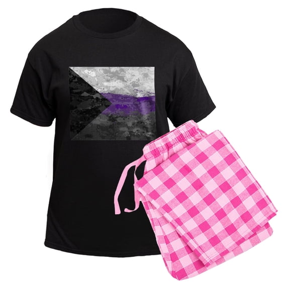 CafePress - Abstract Paint Splatter Demisexual Pride Flag Pajamas - Men's Dark Loose Fit Cotton Pajama Set