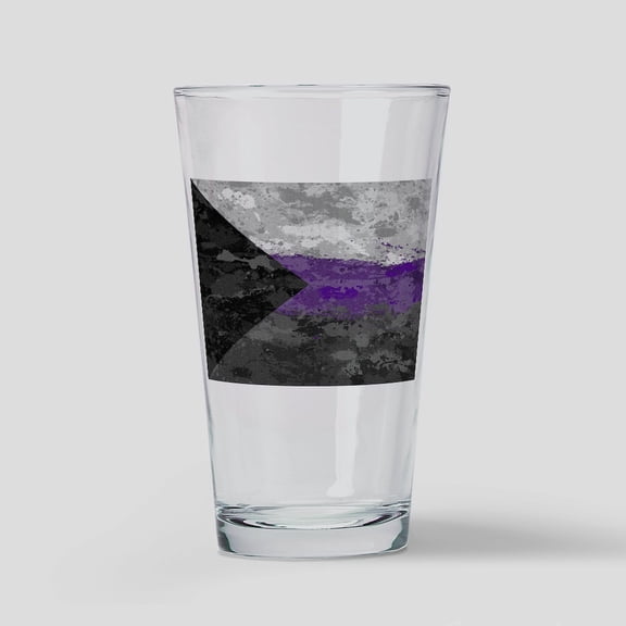 CafePress - Abstract Paint Splatter Demisexual Pride Flag - Pint Glass, Drinking Glass, 16 oz. CafePress