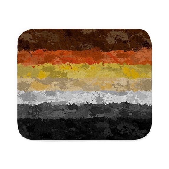CafePress - Abstract Paint Splatter Gay Bear Pride Flag - Sherpa Fleece Throw Blanket 60" x 50"